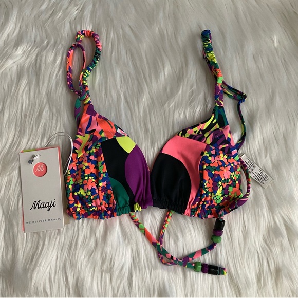 Maaji Rhapsody Crispy Sliding Triangle Bikini Top NWT S - Picture 3 of 10